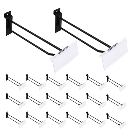 CNQLIS 25 Pack 8 Inch Slatwall Hooks with Label Holder