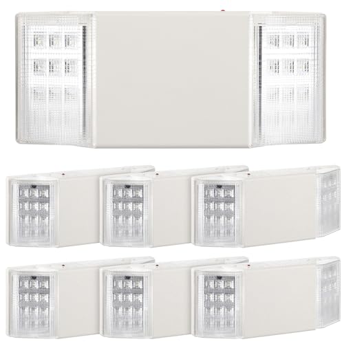 Baquler 8 Pack LED Emergency Lights for Business with Battery Backup, Commercial LED Emergency Square Lighting Wall Mount, Ac 120/277V, Hard Wired, Fire Resistant, Ul Certified - style: Square