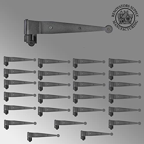 Renovators Supply Manufacturing Pack of 25 Black Pintle Strap Hinge 11.75 Inch Offset Colonial Shutter Hardware - size: Pack of 25