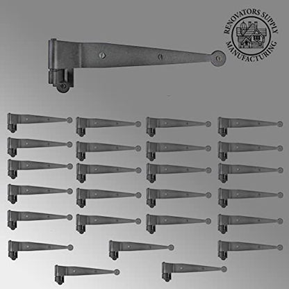 Renovators Supply Manufacturing Pack of 25 Black Pintle Strap Hinge 11.75 Inch Offset Colonial Shutter Hardware - size: Pack of 25