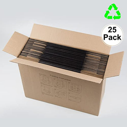 8x8x4 Inches Shipping Boxes Pack of 25, Packaging Corrugated Cardboard Mailer Boxes for Small Bussiness, Black - size: 8 x 8 x 4 inch