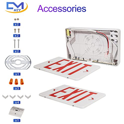 LED Emergency Exit Sign, Universal Mount OSHA Compliant - color: Red, size: 1 Pack
