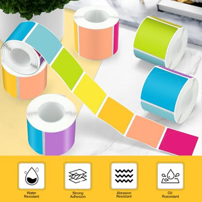 500 Pcs/ 1 Roll Thermal Sticker Labels, Round, 1.5 Inches, Vibrant - color: Vibrant, size: 1.5 Inches, style: Round