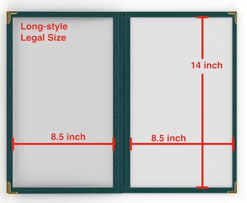 10 Pcs Green Menu Cover 8.5x14, 3 Page 6 View, Crystal-Clear - color: green, size: 3 Pages - 8.5" x 14"
