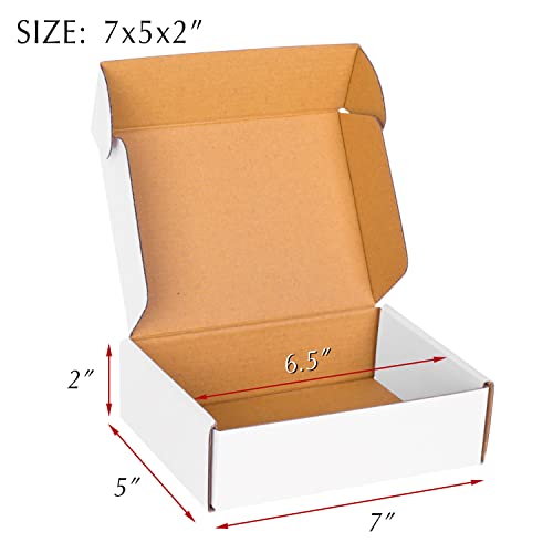 7x5x2 White Cardboard Boxes - 30 Pack Small Shipping Boxes for Business Mailing, Corrugated Packaging - color: White, size: 7 x 5 x 2