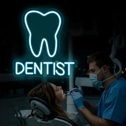 Tooth Dentist Neon Sign Dential Clinic Hospital Open LED Light - color: Dentist