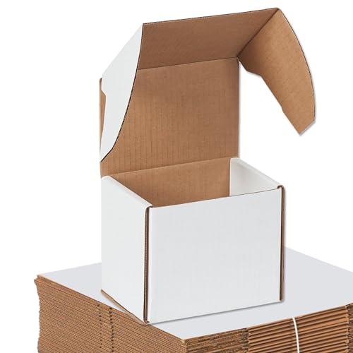 Box USA 6" Deluxe Shipping Boxes, 6"L x 4 1/2"W x 5"H, 50-Pack - White Box Mailers for Packaging, Storage, Gifts or Bulk Business Orders - size: 6 x 4 1/2 x 5" 50-Pack