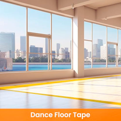 TAPEBEAR Floor Tape Yellow Vinyl Tape 2" x 36 yds Safety Warning Stripe - color: Yellow, size: 3Rolls/2" x 36Yards