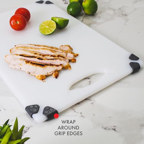 Dexas Non-Slip Cutting Board 18"x 12" with Wraparound Grips, NSF Certified - size: 18"L x 12"W