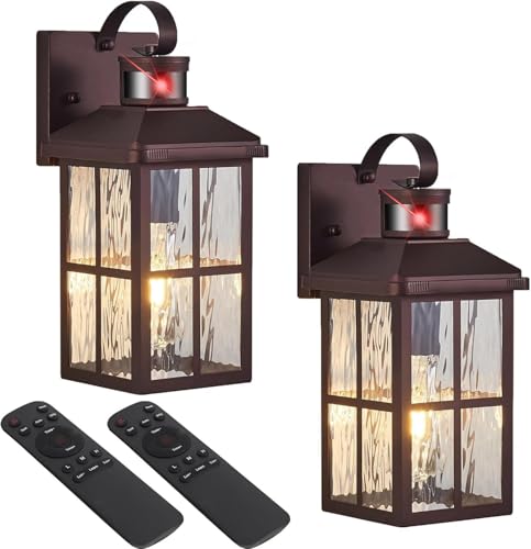 Porch Lights Outdoor with Remote, Motion Sensor Exterior Lighting Fixtures - color: 2 Bronze RW