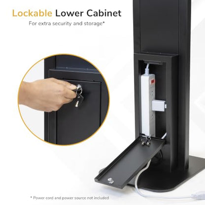 Mount-It! Anti-Theft iPad Floor Stand, Locking Kiosk Enclosure, Black - color: Black