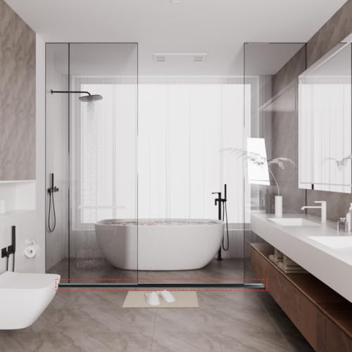 39” Black Shower Threshold Water Dam Stopper for Dry Wet Separation - color: Black, size: 39inch