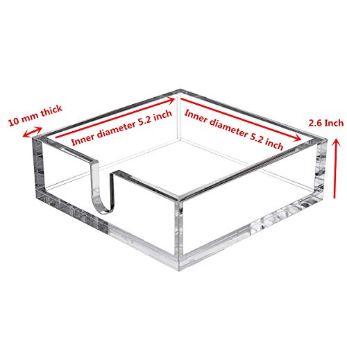 IEEK Acrylic Cocktail Paper Napkin Holder,Decorative Clear Cocktail Napkin Caddy Beverage Napkin holder,Pack of 1 - size: 5.2x5.2x2.5 Inch Cocktail Napkin Holder