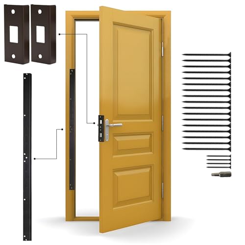 Door Armor Mini 3 Piece Door Reinforcement Kit, Aged Bronze, Made in USA - color: Bronze