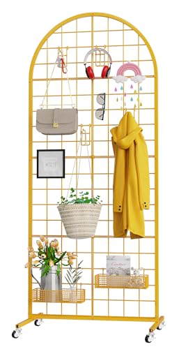 VGMiu Grid Wall Panel 2' x 5.2' FT Metal Grid Display Stand 1PCS Gold - color: Gold, size: 5.2 ft
