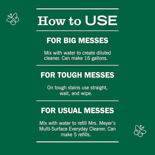 Mrs. MEYER'S CLEAN DAY Multi-Surface Everyday Concentrate, Basil Scent, 32 Fl Oz Bottle (Pack of 6) - size: 32 Fl Oz (Pack of 6)