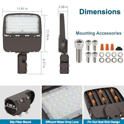 150W LED Parking Lot Light with Dusk to Dawn, 150W/100W/75W 22500LM - size: 150W-Slip Fit-1Pack