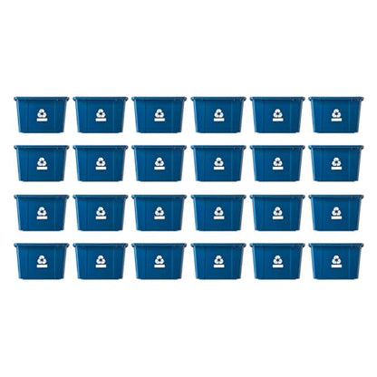 Gracious Living 17 Gallon/64 Litre Curbside Blue Box Recycling Bin, 24 Pack - size: 24 Pack