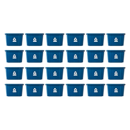 Gracious Living 17 Gallon/64 Litre Curbside Blue Box Recycling Bin, 24 Pack - size: 24 Pack