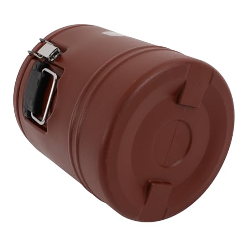 15L/3.96 Gal Insulated Soup Carrier, Stainless Steel Insulated Soup Container Bucket Hot & Cold Thermal Bucket with Lid Commercial Food Warmer for Parties Picnics Cafes Restaurants - color: Brown, size: 15L/3.96 Gal