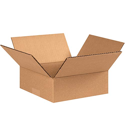 BOX USA Corrugated Cardboard Shipping and Mailing Boxes, 9" L x 9" W x 3". H, Brown/ Kraft, Easy-to-Assemble, Great for Small Businesses (Pack of 25)