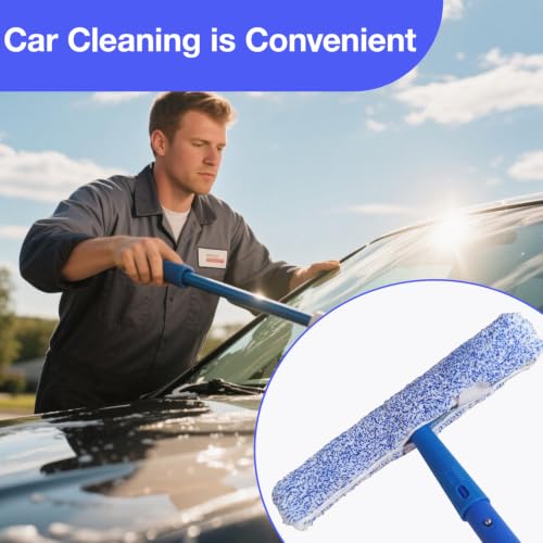 4 Pack 14" Microfiber Window Scrubber Refill Replacement Compatible with Unger 966540 Professional Scrubber Refill Sleeve, Reusable Squeegee Cloth Sleeve for MR.SIGA Professional Window Cleaning - size: 4-pack
