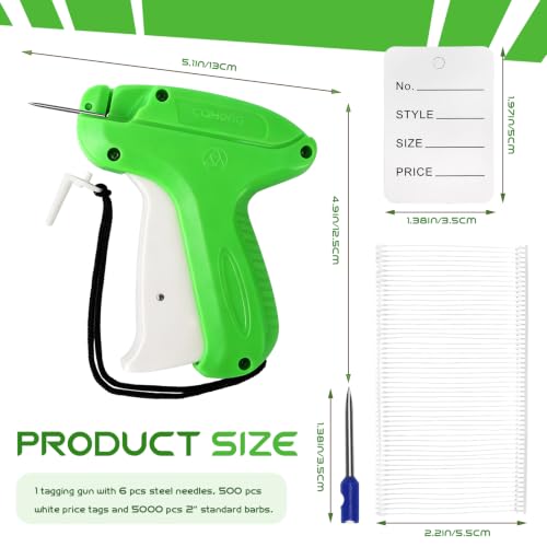 Vmiapxo 5506 Pcs Clothing Tag Machine Kit,Label Applicator White Price Tag - color: Green Tag Gun & White Tags, size: 5506 PCS
