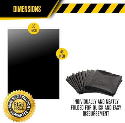 Ultrasac Heavy Duty Contractor Bags (VALUE 50 PACK/w TIES), 42 Gallon, 32.75" X 47" - 3 MIL Thick Large Black Industrial Garbage Trashbags for Construction and Commercial use - size: 1 Count (Pack of 50)