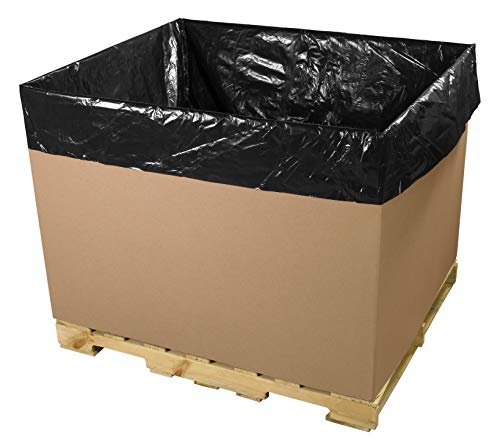 Aviditi 46" x 42" x 68" Pallet Covers/Bin Liners, 2 Mil, Black, Perforated Roll, Use to Protect Pallets and Equipment During Shipment or Storage (1 Roll of 50)