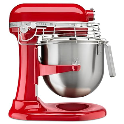 KitchenAid Commercial Series 8 Quart Bowl-Lift Stand Mixer with Stainless Steel Bowl Guard - KSMC895 - color: Empire Red, style: With Bowl Guard