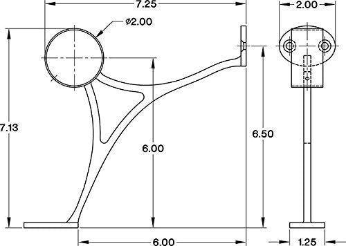 16 ft Stainless Steel Bar Foot Rail Kit, 2" OD 304 Stainless Tubing Set with Combination Brackets, End Caps & Internal Connector, Matte Black Finish Heavy Duty Footrest for Home Bar, Pub & Restaurant - size: 16 ft (64 in x 3), style: Domed End Cap
