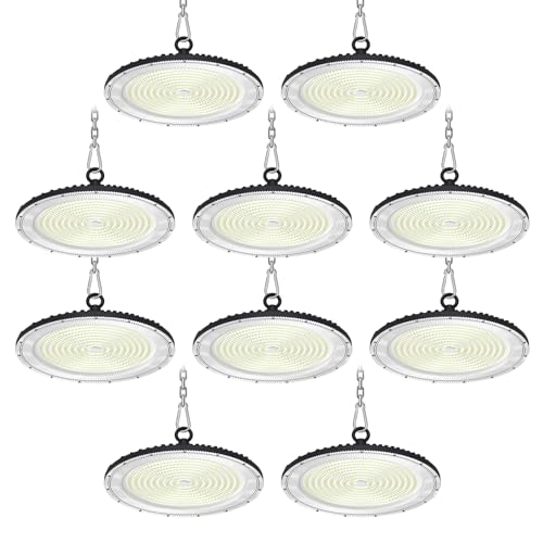 UFO LED High Bay Light:500W 50000LM LED Shop Light 6000-6500K Bay Lighting IP65 Waterproof for Barn/Garage/Commercial Warehouse(10 Pack) - color: 10 Pack, size: 500W