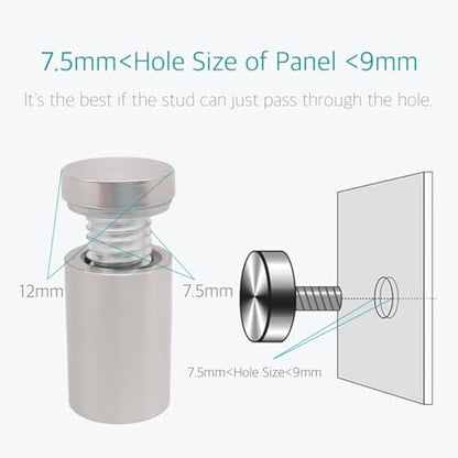 1/2 x 1-5/8 Inch Standoff Screws for Acrylic - Lantee Stainless Steel Glass Sign Standoff Mounts Hardware Bolts (12 x 40mm, 12 Pcs) - color: Silver, size: 1/2" x 1-5/8" / 12 x 40mm