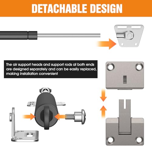 Drop Down Gas Spring Hinge, 90° Struts for Downward Cabinet Doors - color: Black