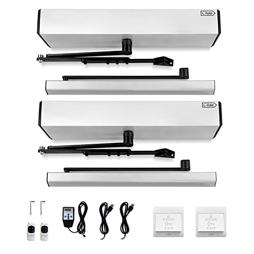 Olideauto Double Door Opener Swing Open Automatically,Electric Double Door Operator for Residential and Commercial Door,Dual Swing Doors Auto Open Simultaneously by 1PCS Hardwired Exit Button