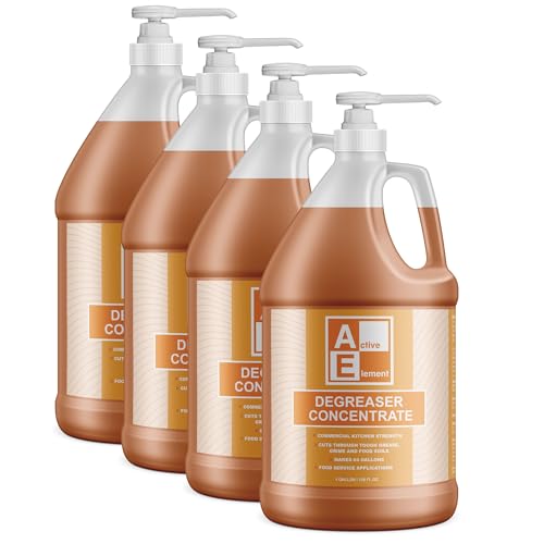 Degreaser Concentrate - Heavy Duty - Makes 256 Gallons of Cleaner- Commercial Kitchen Strength - Removes Tough grease, Grime and Food Soils - Restaurant Floor Degreaser - size: 1 Gallon (Pack of 4)