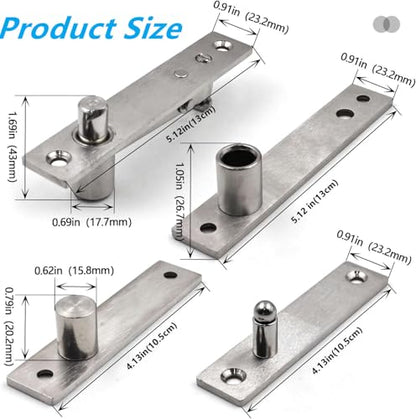 Door Pivot Hinges Heavy Duty for Wood Doors, 360 Degree Hidden Door Hinge for Secret Door,Stainless Steel Invisible Door Pivot Hinge for Bookshelf