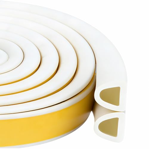 Weather Stripping Door Seal Strip, 32.8Ft Windows Insulation Tape, White - color: White, size: 32.8Ft