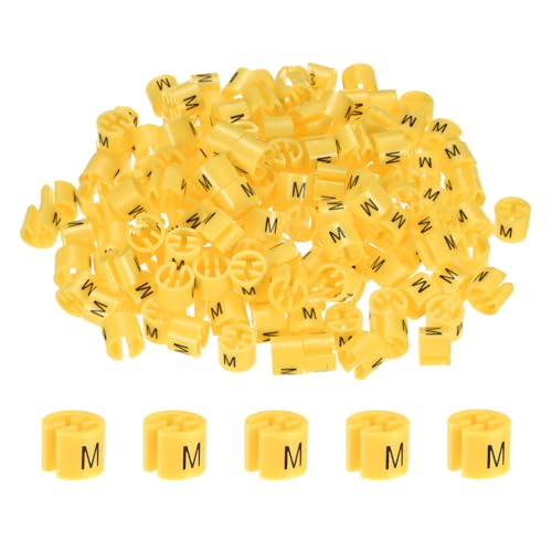 M METERXITY 100-Pack Clothes Hanger Markers, Size M Garment Tag, Yellow - color: Yellow, size: Medium