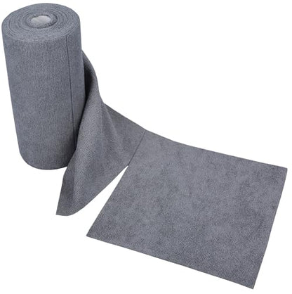 Microfiber Cleaning Cloths Roll 50-Pack Reusable Paper Towels for Car Wash Supplies Ultra Absorbent Kitchen Dish Rags House Window Cleaning Cloths Lint Free Tear Away (Dark Gray) - color: Dark Gray