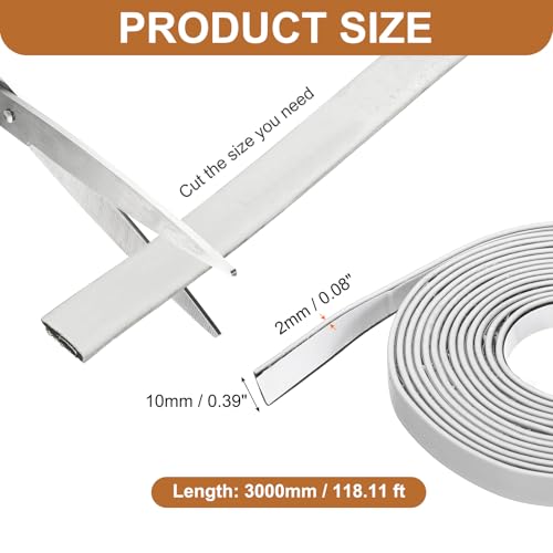 Smoke Fire Seal Strip 9.8Ft 10mm/0.39" Wx 2mm/0.08" T White