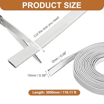 Smoke Fire Seal Strip 9.8Ft 10mm/0.39" Wx 2mm/0.08" T White - color: White, size: 9.8FT x 10mm / 0.39" W x 2mm / 0.08" T