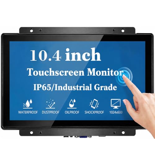 10.4 Inch Open Frame Touchscreen, 1024x768,4:3,Waterproof,VESA+Panel Mount, for Kiosk, Automation, POS,Vending, and Digital Signage 7x24h Work - size: 10.4