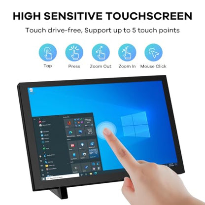Hosyond 10.1" IPS LCD Capacitive Touchscreen Monitor HDMI Display 1280x800 for Raspberry Pi 5/4/3B+ Xbox PS4 Windows 7/8/10 - size: 10.1" Display-Y