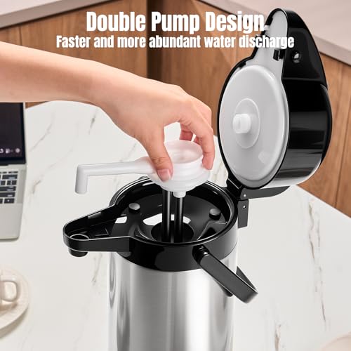 PARACITY Coffee Carafe with Pump, 84.5 oz Stainless Steel Airpot Dispenser - color: Stainless Steel