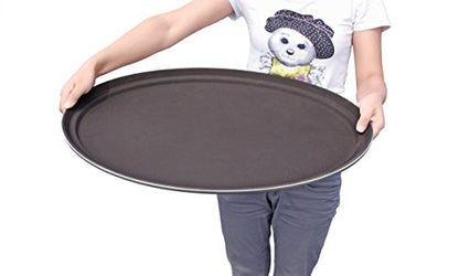 New Star Foodservice Non-Slip Serving Tray, 24 x 29 Inch Oval Brown - color: Brown, size: 24-Inch x 29-Inch x 0.7-Inch