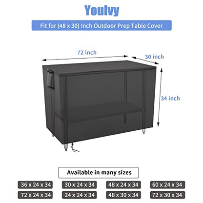 Outdoor Prep Table Cover for Metal BBQ Cart Table, 72x30x34 Inch - size: 72" x 30" x 34"