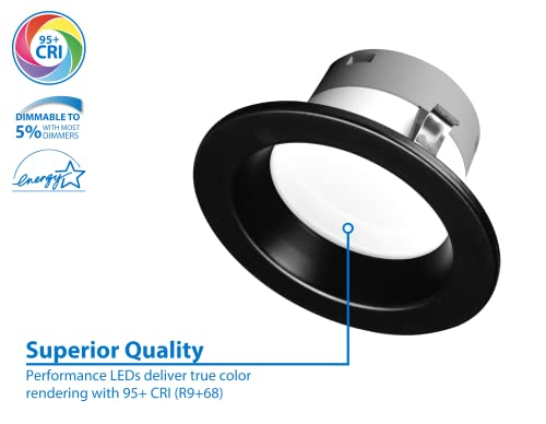 DLR4(v6) 4-inch Black Selectable Recessed LED Downlight (DLR4607120SBK) - color: Black, style: 1-Pack
