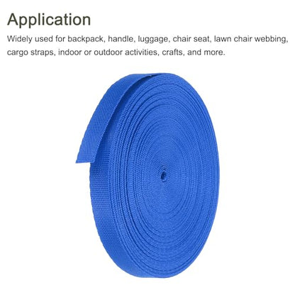 MECCANIXITY Flat Nylon Webbing Strap 3/8 Inch 10 Yards Blue - color: Blue, size: 3/8 Inch x 10 Yards