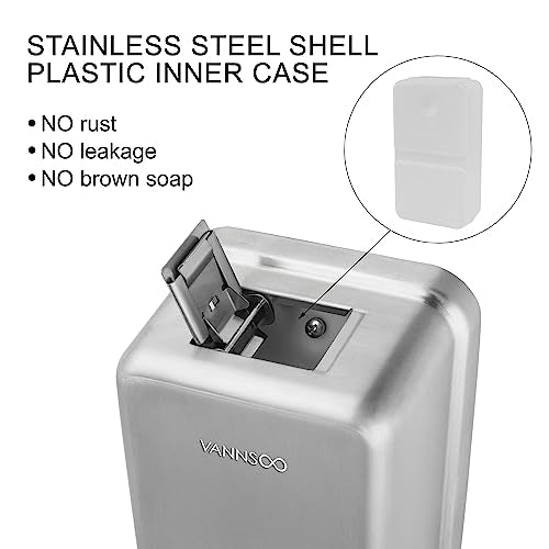 Wall Mounted Commercial Soap Dispenser Bathroom, Vertical Brushed - color: Vertical Brushed